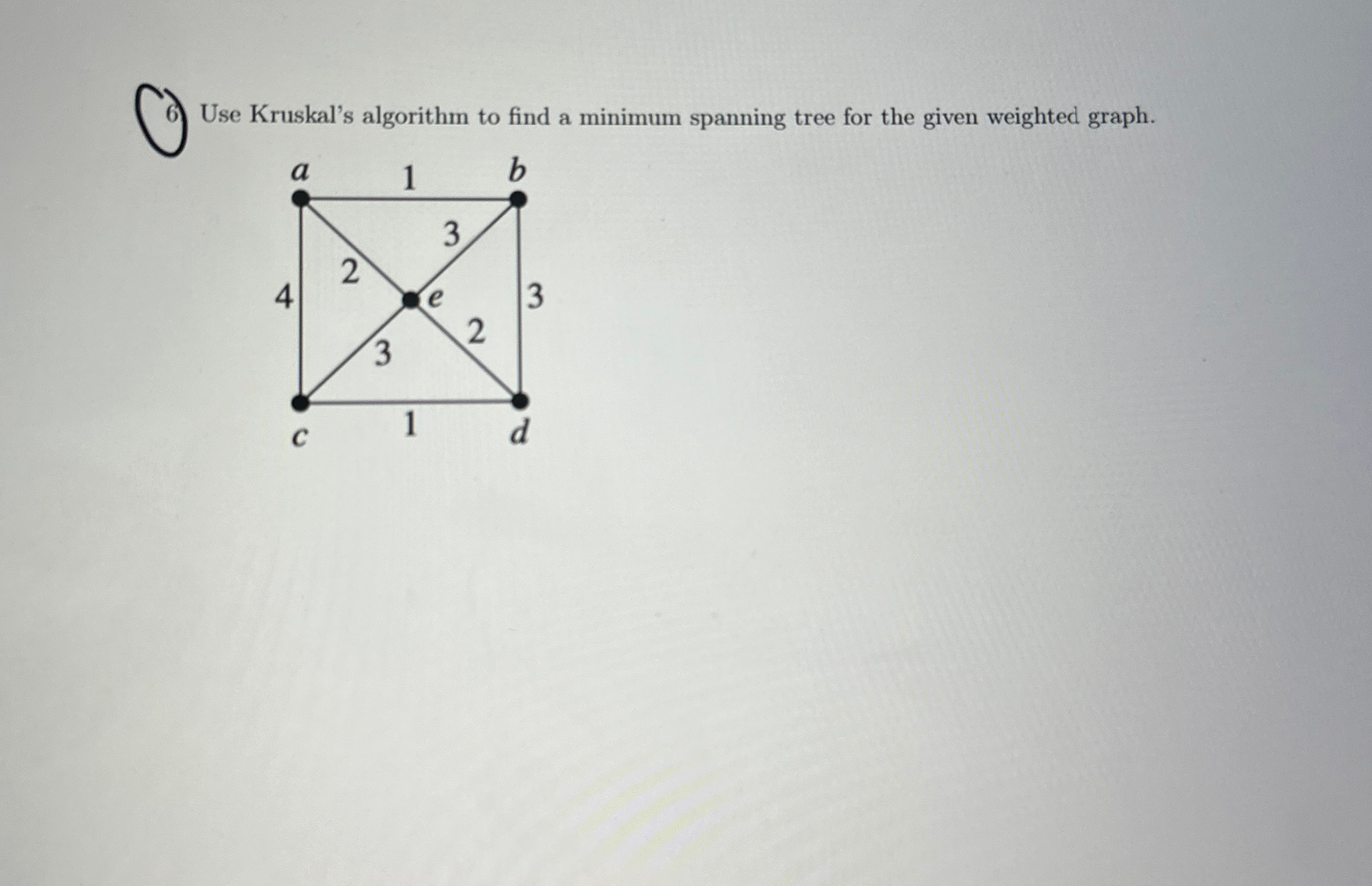 Solved Use Kruskal S Algorithm To Find A Minimum Spanning Chegg