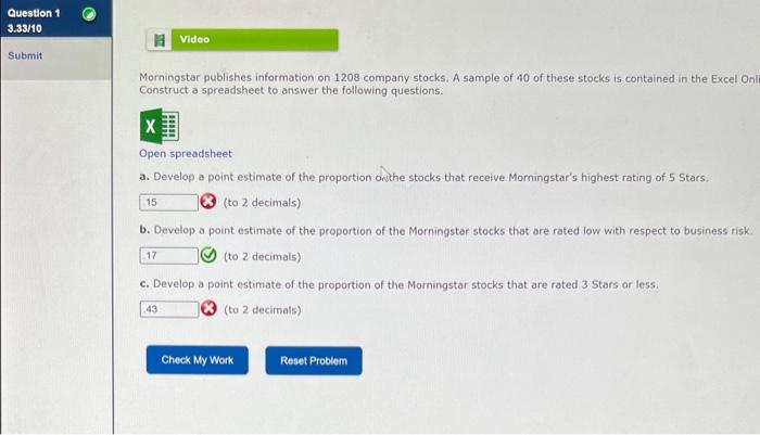 Solved Morningstar Publishes Information On Company Chegg