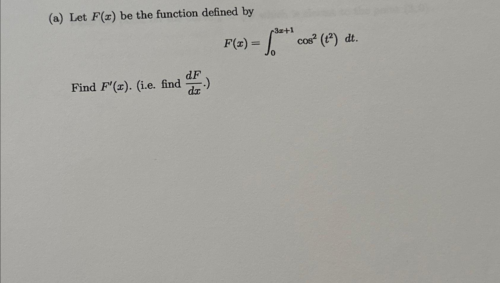 Solved A Let F X Be The Function Defined Chegg