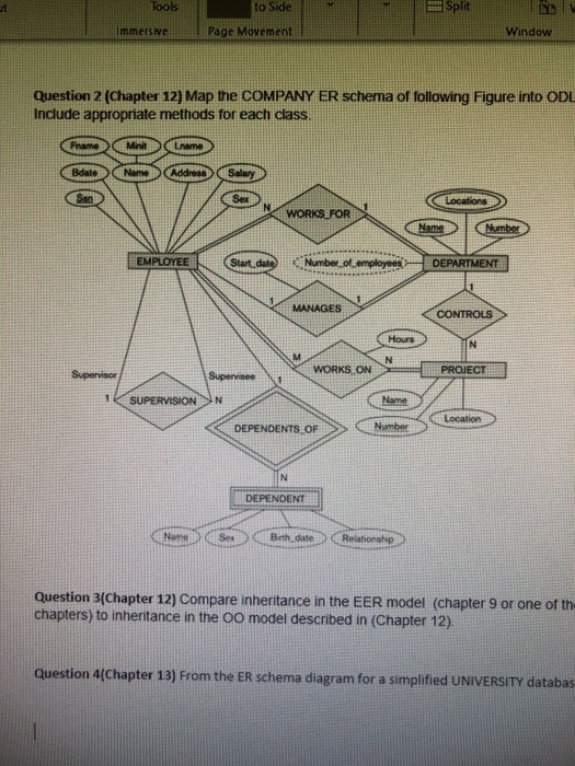 Solved Map The Company ER Schema Of The Following Figure Chegg