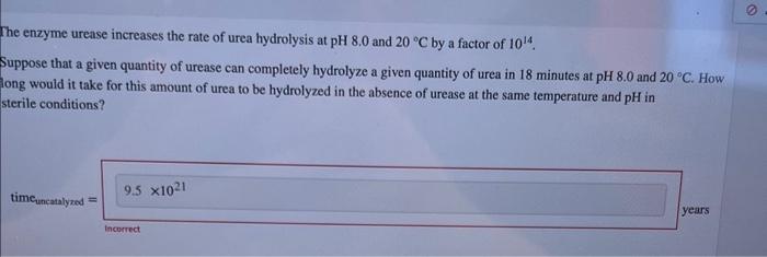 Solved He Enzyme Urease Increases The Rate Of Urea Chegg