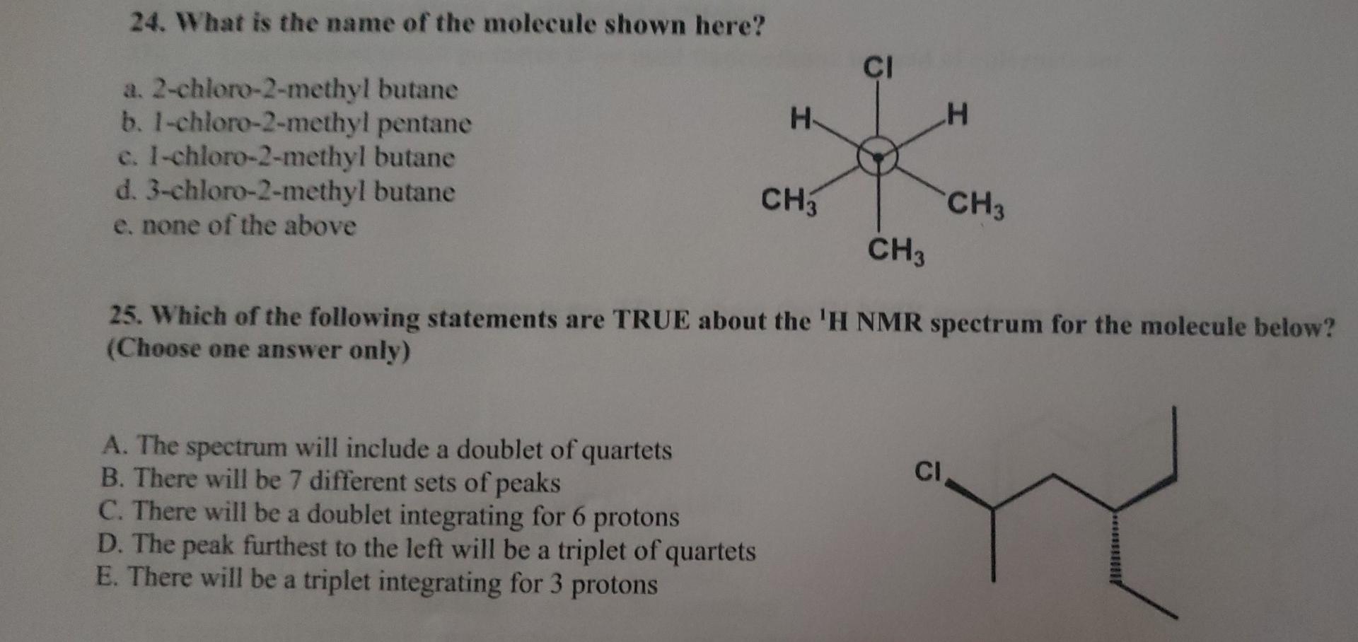 Solved What Is The Name Of The Molecule Sho