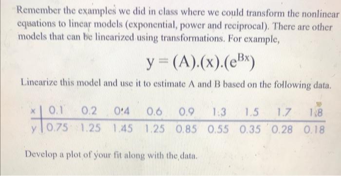 Solved Remember The Examples We Did In Class Where We Could Chegg