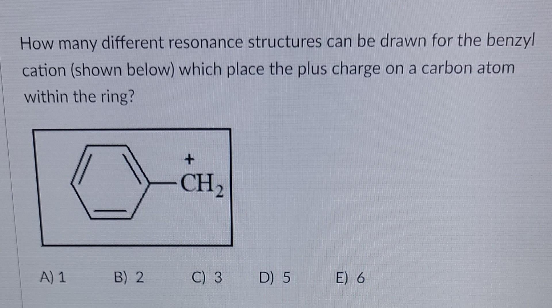 Solved How Many Different Resonance Structures Can Be Drawn Chegg