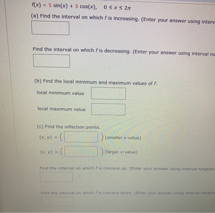 Solved F X Sin X Cos X Chegg