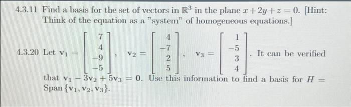 Solved 1 3 11 Find A Basis For The Set Of Vectors In R3 In Chegg