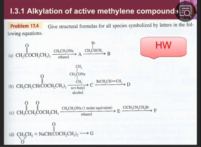 Solved 1 3 1 Alkylation Of Active Methylene Compounds Ea Chegg