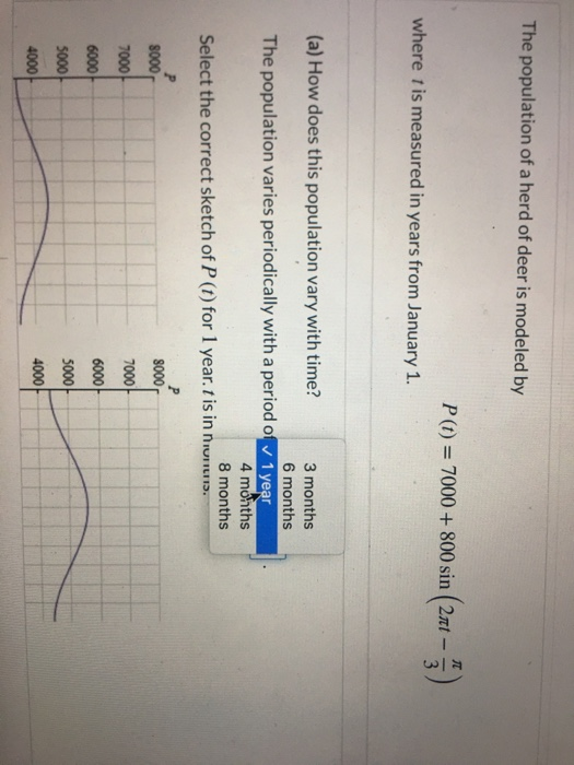 Solved The Population Of A Herd Of Deer Is Modeled By P T Chegg