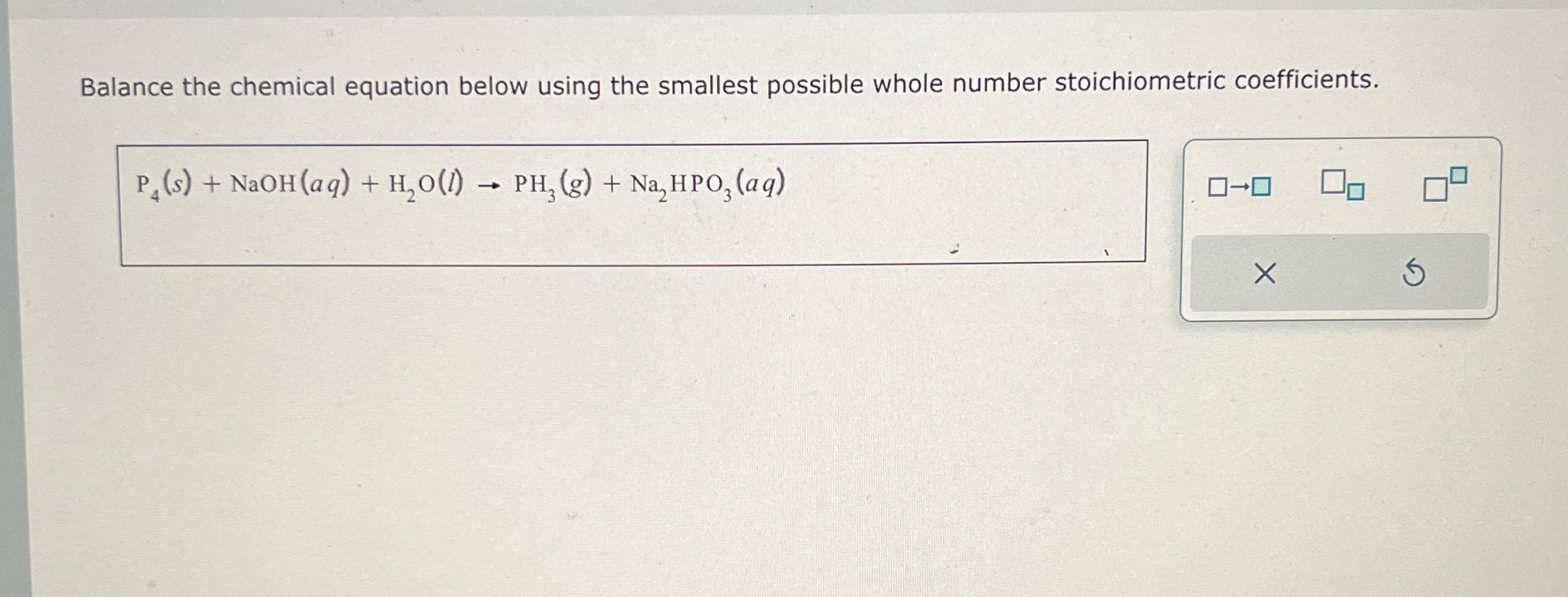 Solved Balance The Chemical Equation Below Using The Chegg