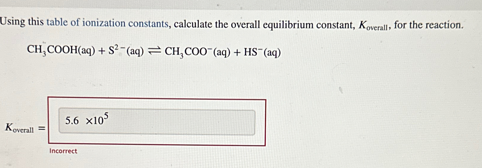 Solved Using This Table Of Ionization Constants Calculate Chegg