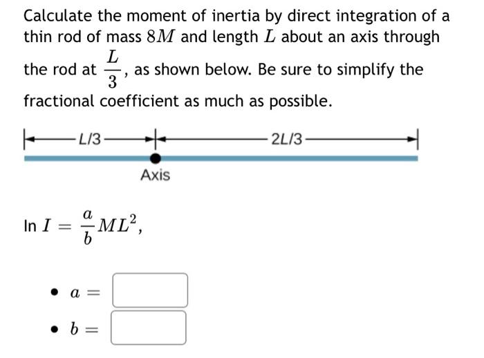 Solved Calculate The Moment Of Inertia By Direct Integration Chegg