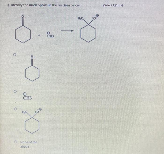 Solved Identify The Nucleophile In The Reaction Below Chegg