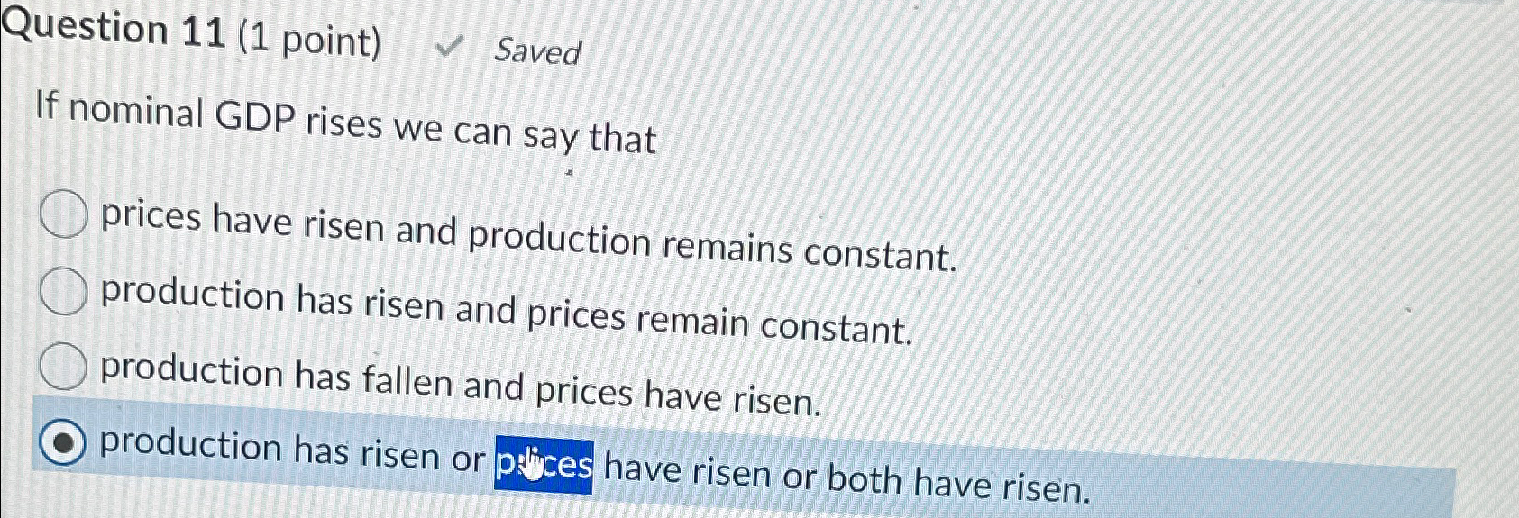 Solved Question Point Savedif Nominal Gdp Rises We Chegg