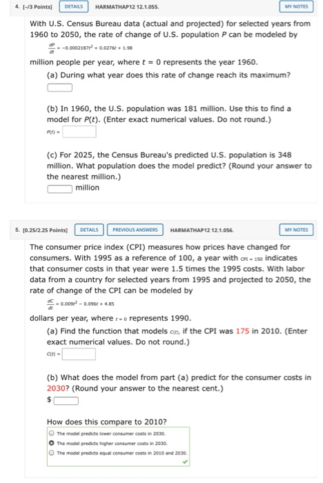 Solved 4 3 Points DETAILS HARMATHAP 12 12 1 055 MY Chegg