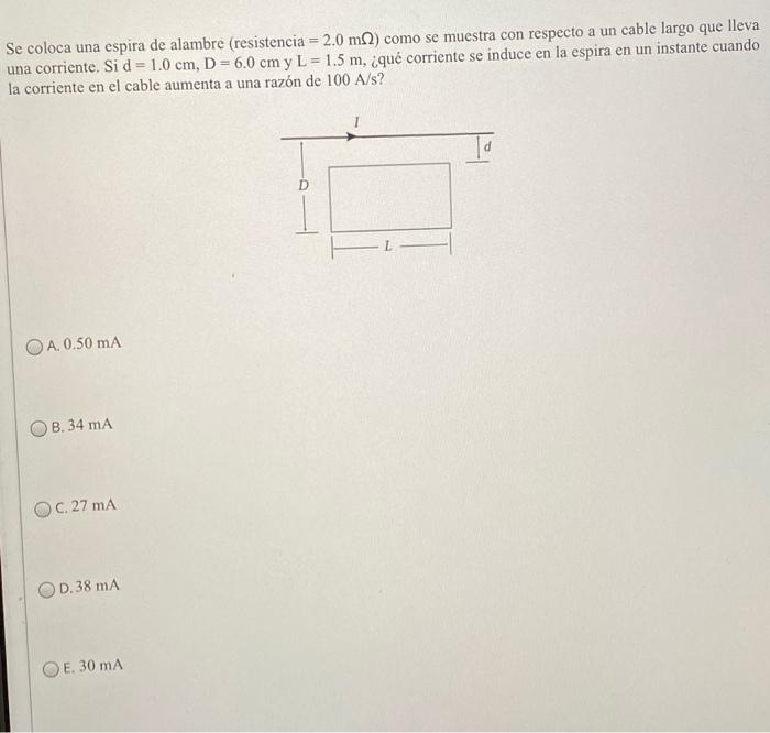 Solved Se Coloca Una Espira De Alambre Resistencia Chegg