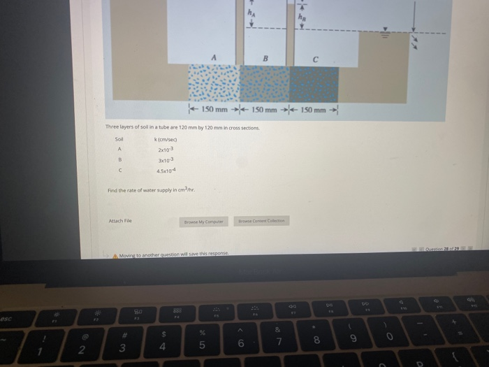 Solved Figure Below Shows Three Layers Of Soil In A Tube Chegg