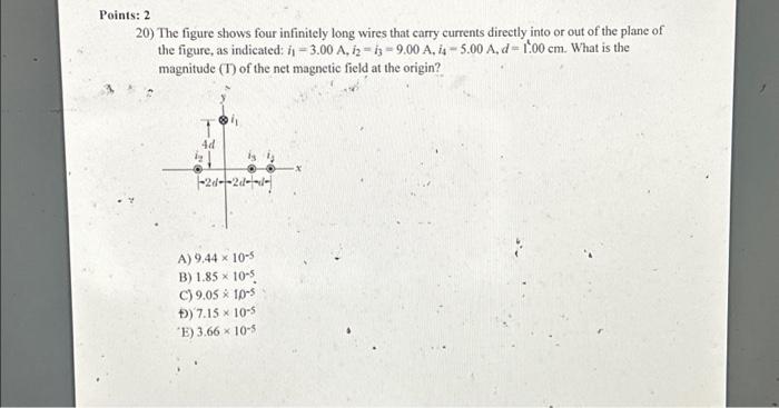 Solved Points The Figure Shows Four Infinitely Long Chegg