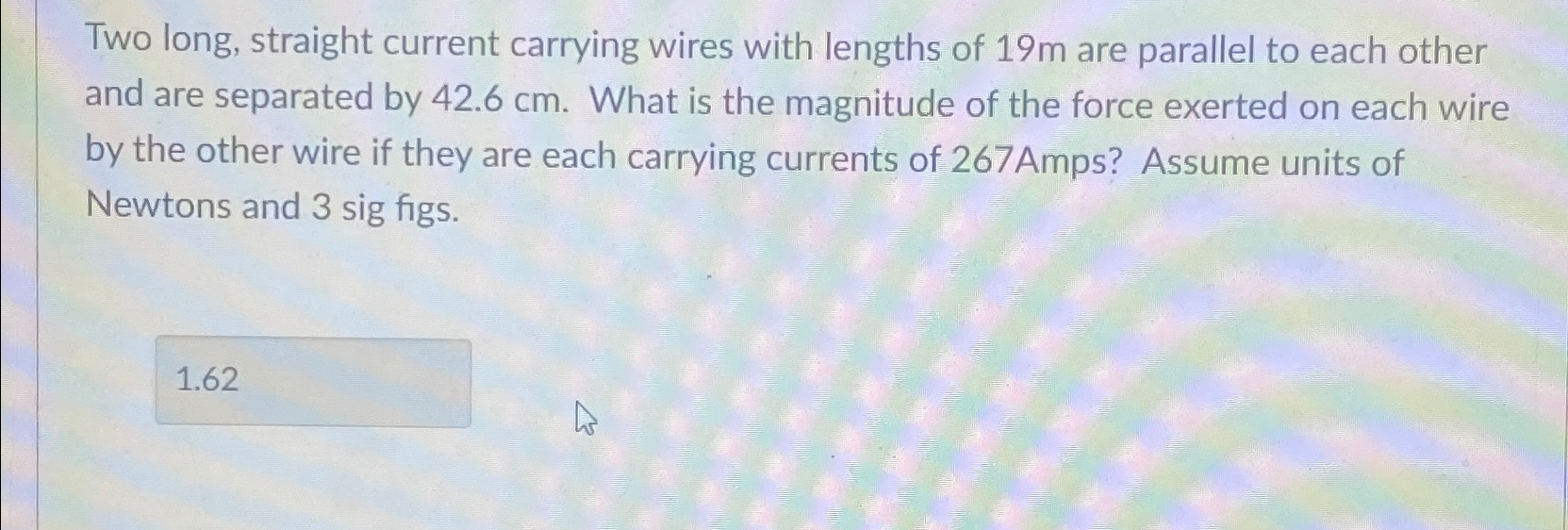 Solved Two Long Straight Current Carrying Wires With Chegg