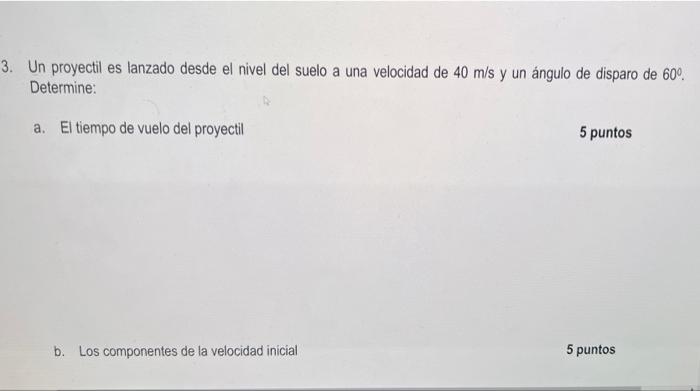 Solved Un Proyectil Es Lanzado Desde El Nivel Del Suelo A Chegg