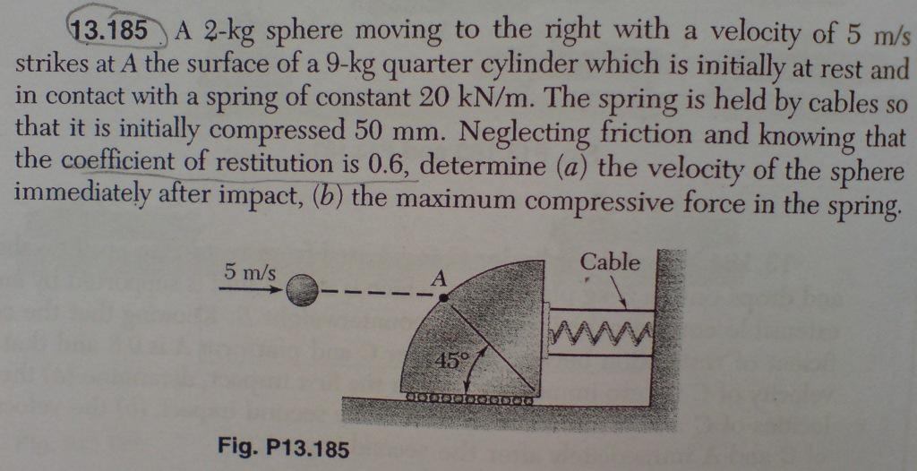 Solved A Kg Sphere Moving To The Right With A Velocity Of Chegg