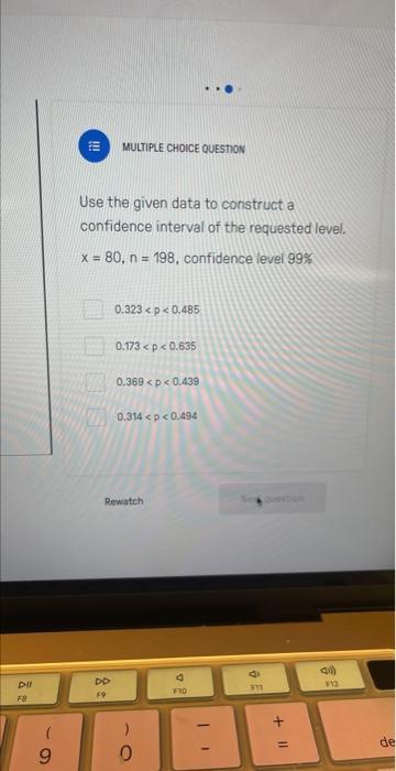 Solved MULTIPLE CHOICE QUESTION Use The Given Data To Chegg