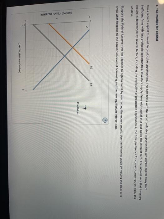 Solved 1 The Market For Capital Firms Require Capital To Chegg