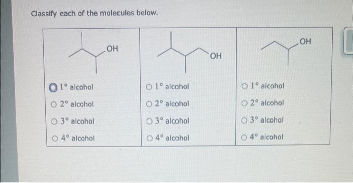 Solved Classify Each Of The Molecules Below Chegg