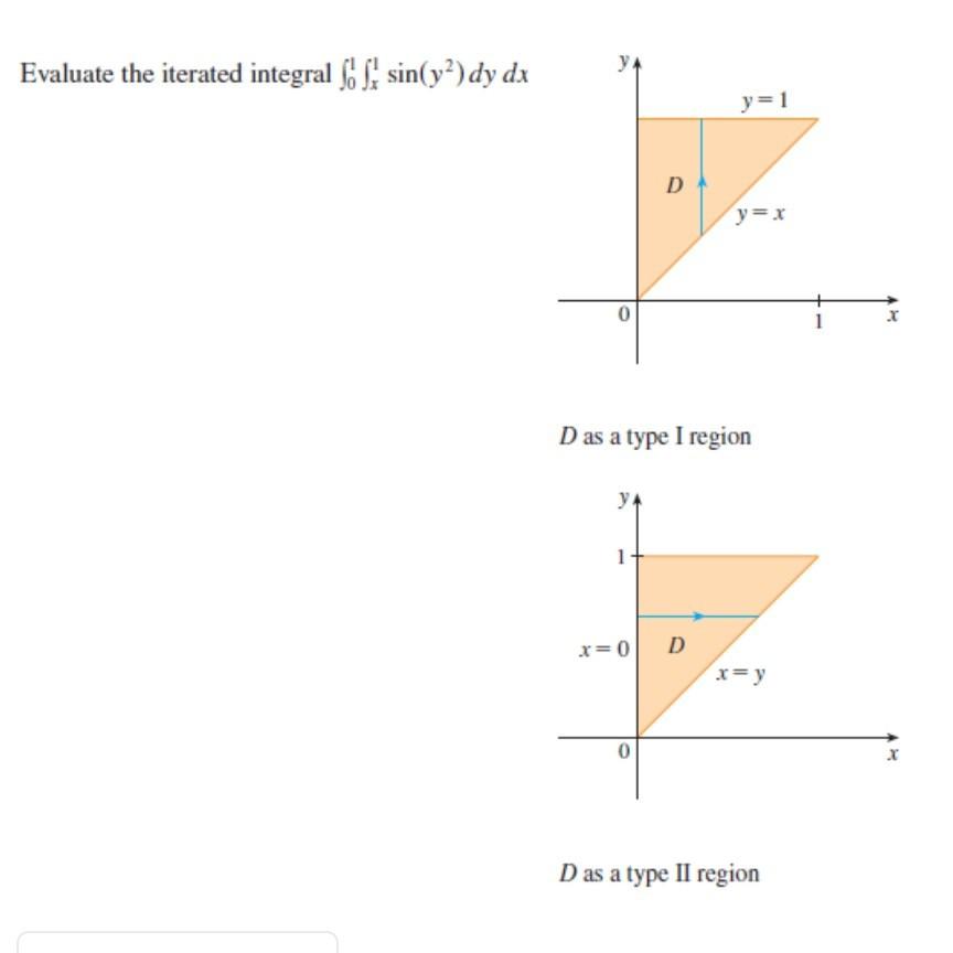 Solved Evaluate The Iterated Integral Sin Y Dy Dx Y Chegg