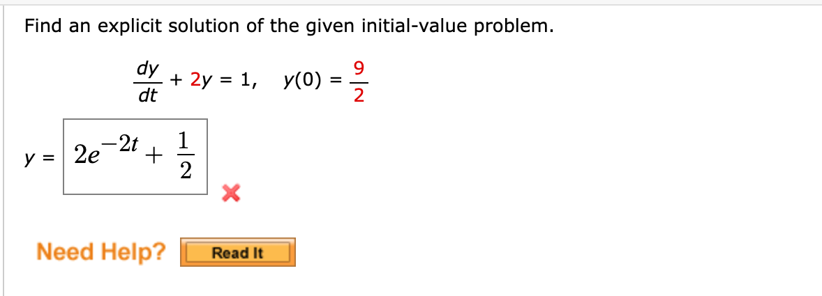 Solved Find An Explicit Solution Of The Given Initial Value Chegg