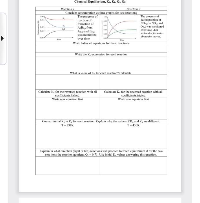 Solved Chemical Equilibrium Kc Kp Qc Qp Chegg