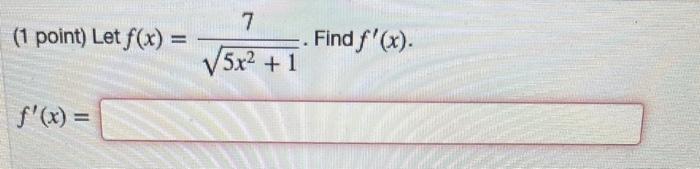 Solved 1 Point Let F X 5x2 17 F X Chegg