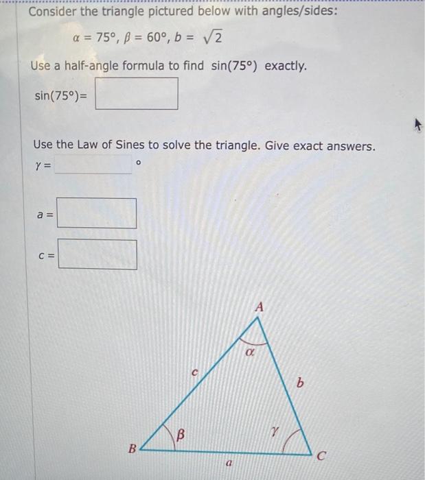 Solved B Use A Half Angle Formula To Find Chegg