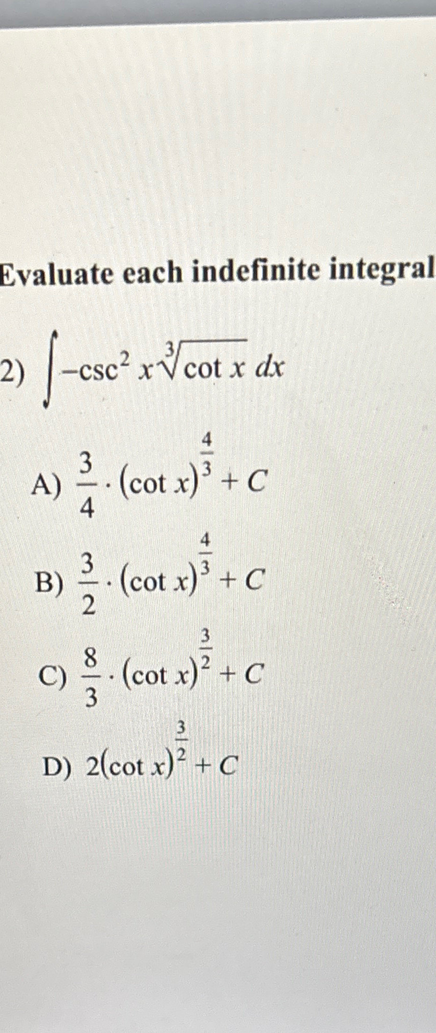 Solved Evaluate Each Indefinite Chegg