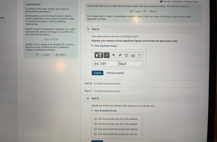 Solved Review Constants In De Table Galvanized Nails Are Chegg