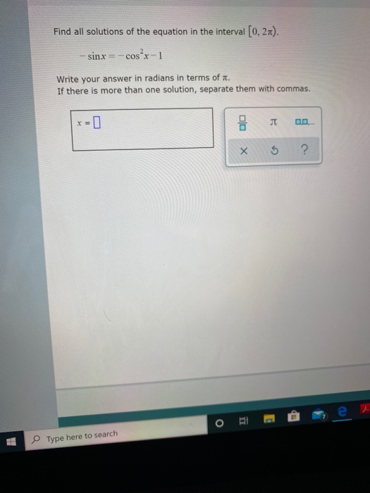 Solved Find All Solutions Of The Equation In The Interval Chegg