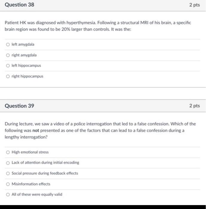 Solved Question 38 2 Pts Patient HK Was Diagnosed With Chegg