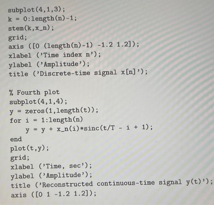 Solved Modify The Sampling1 M Program Above To Show Three Chegg