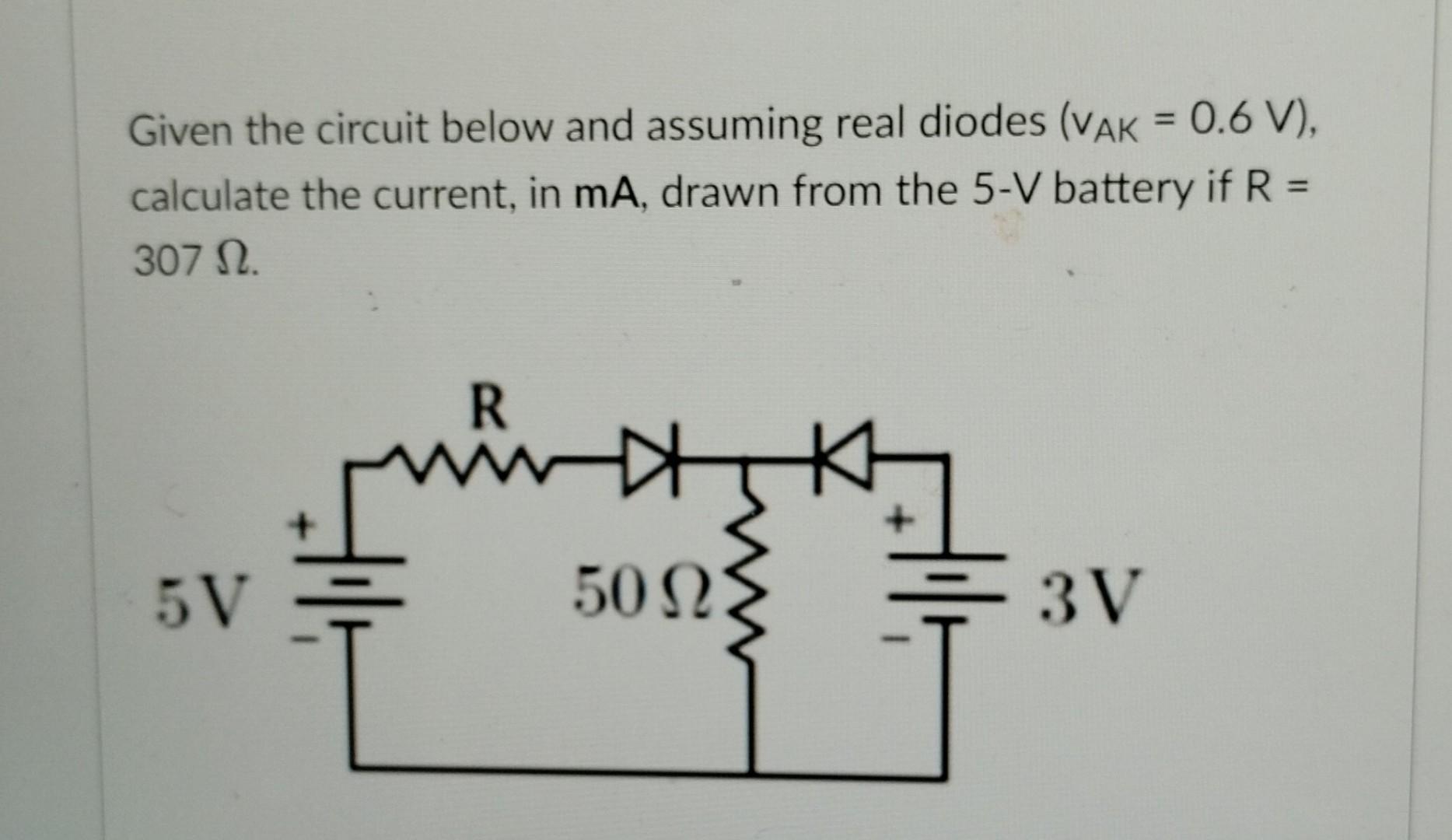 Solved Given The Circuit Below And Assuming Real Diodes Chegg