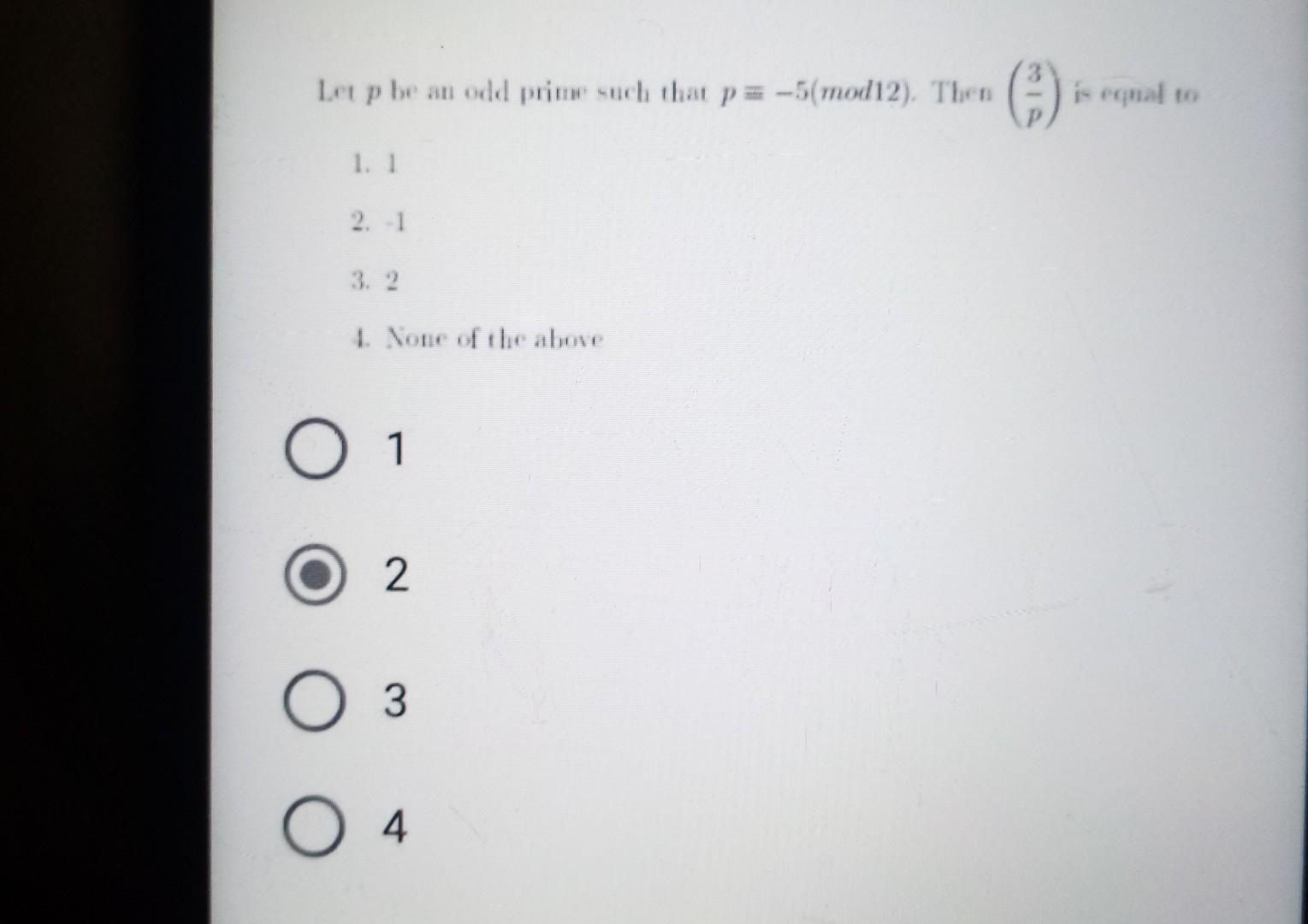 Solved Let P Be An Odd Prime Such That P Mod Then Chegg