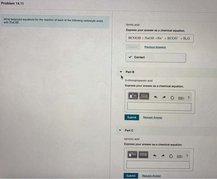 Solved Write Balanced Equations For The Reaction Of Each Of Chegg