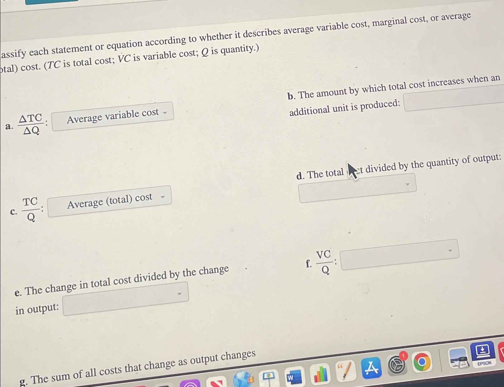 Solved Classify Each Statement Or Equation According To Chegg