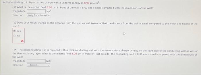 Solved A Nonconducting Thin Layer Carries Charge With A Chegg