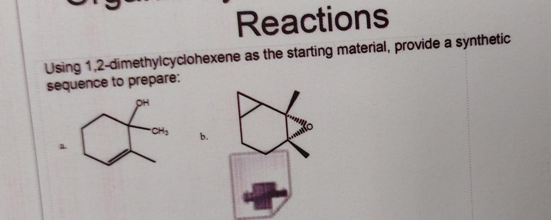 Solved Reactions Using 1 2 Dimethylcyclohexene As The Chegg