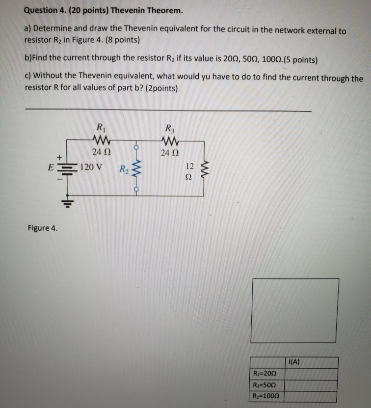 Solved Question Points Thevenin Theorem A Chegg