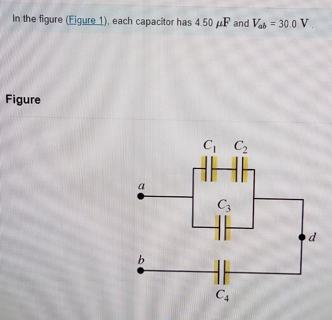 Solved In the figure Figure 1 each capacitor has 4 50μF Chegg