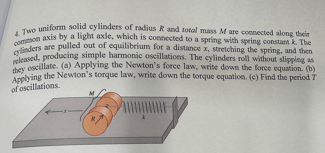 Solved Two Uniform Solid Cylinders Of Radius R And Total