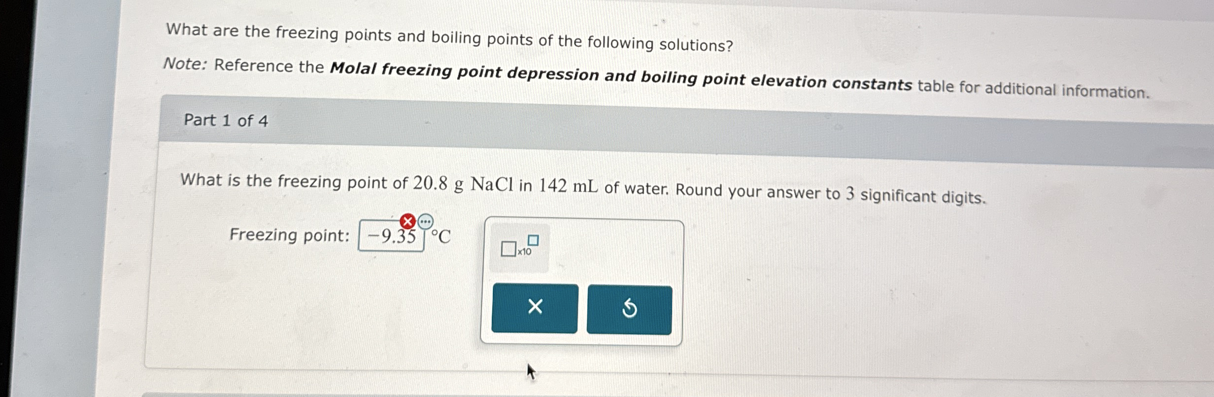 Solved What Are The Freezing Points And Boiling Points Of