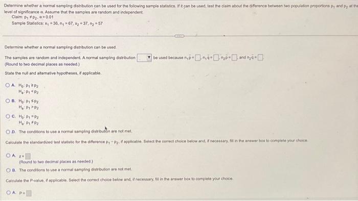 Solved Determine Whether A Normal Sampling Distribution Can Chegg