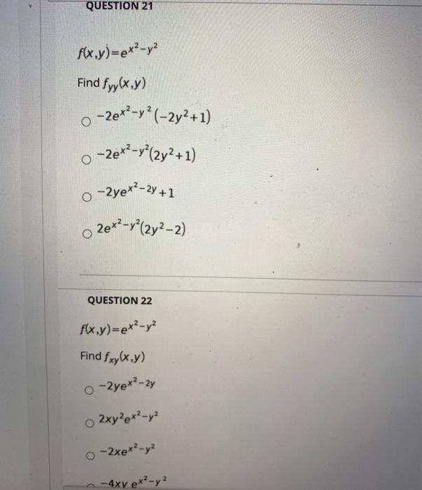 Solved Question F X Y Ex Y Find Fyy X Y Ex Y Chegg