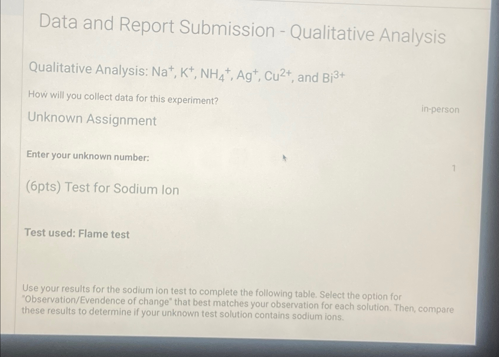 Solved Data And Report Submission Qualitative Chegg